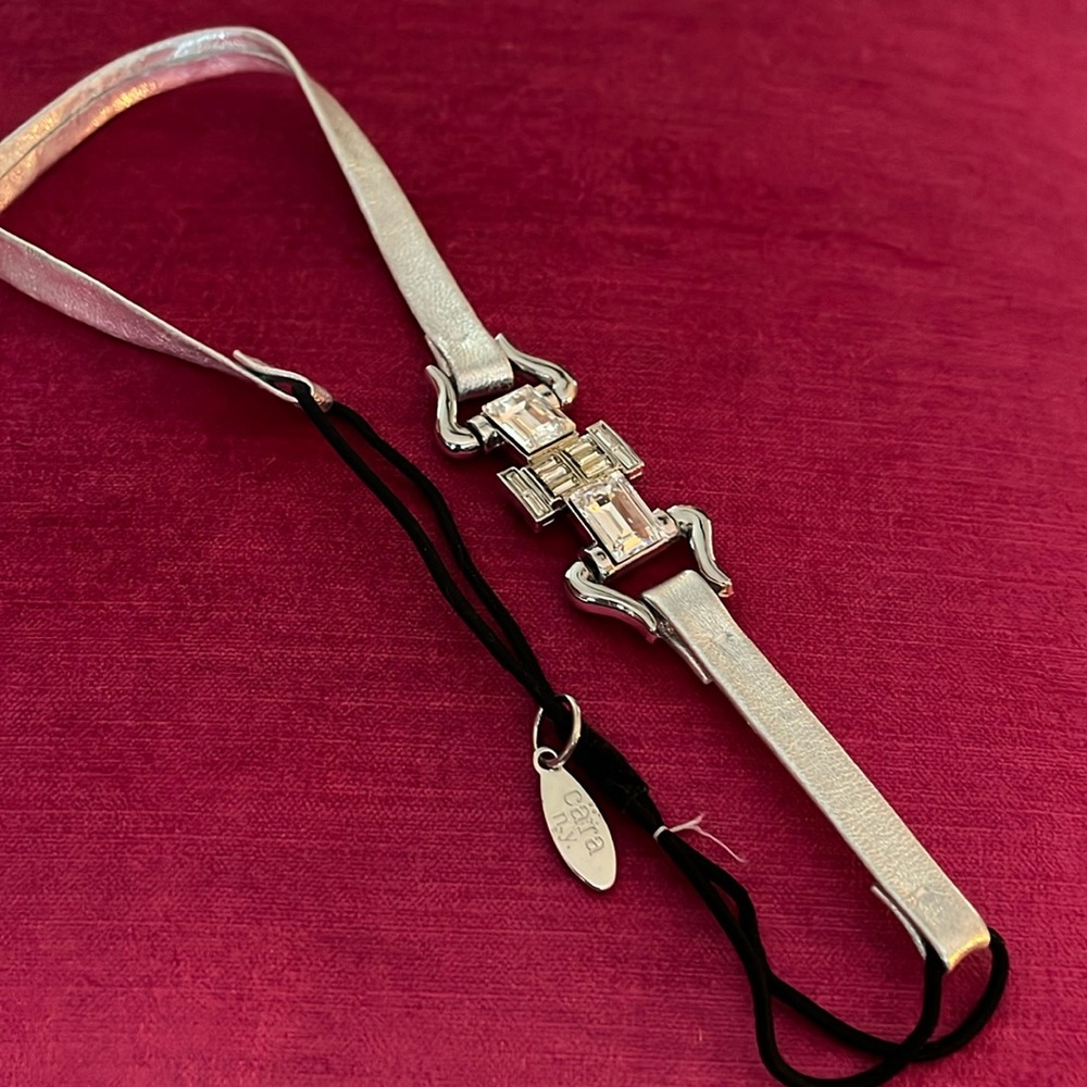Cara brand leather, crystal & elastic headband.